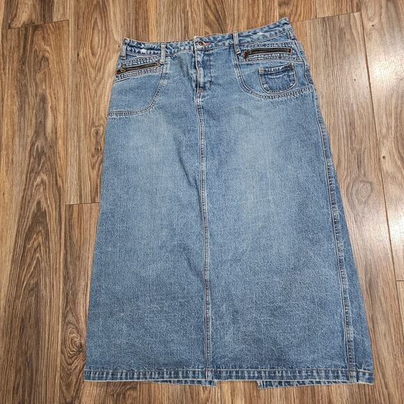 Cato Dresses & Skirts - Vintage Cato Denim  Maxi Skirt Split Size 16